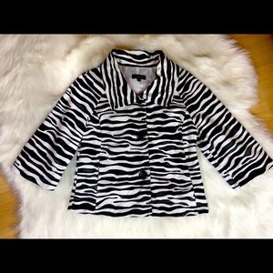 SOLD - Rafaella Petite Zebra Animal Print Jacket Blazer M